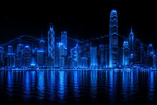 Futuristic city lights representing modern digital marketing strategy