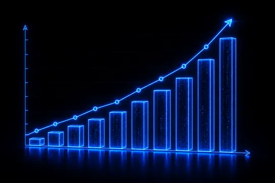 Digital growth analytics graph for business marketing performance