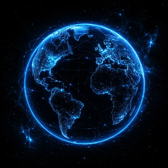 Connected world map for professional digital marketing agency services