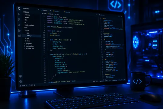 Code and development for custom website design
