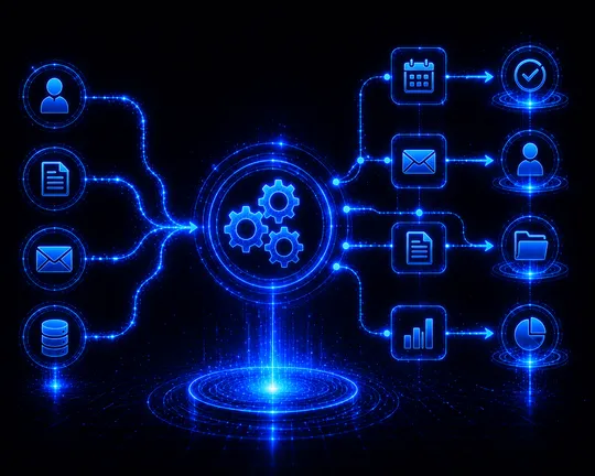 Workflow automation streamlining repetitive business processes